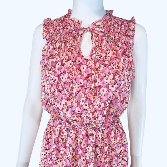 Gypsies & Moondust Floral Mini Dress Cottagecore Summer Sleeveless Womens Pink - Picture 2 of 12
